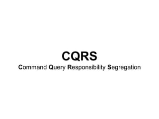 Introduction to Event Sourcing and CQRS (IASA-IL)