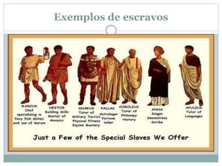 Exemplos de escravos
 