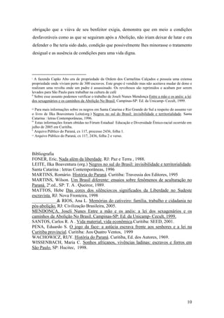 Escravos E Libertos No Paraná