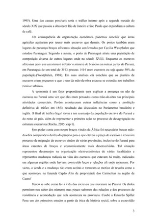 Escravos E Libertos No Paraná