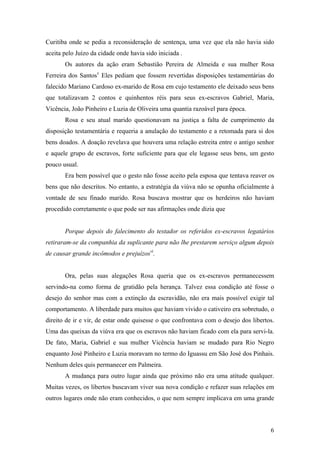 Escravos E Libertos No Paraná