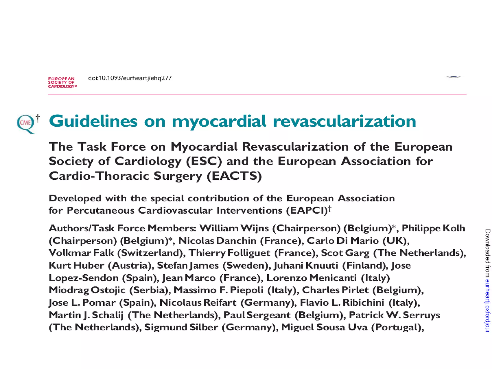 Esc revasc guidelines 2010f | PPT