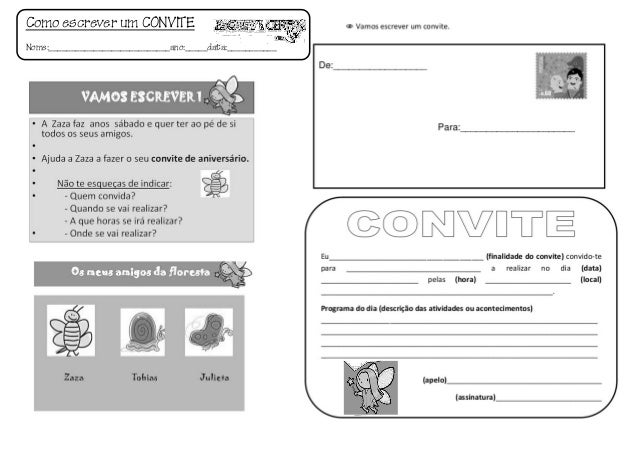 Escrever carta aviso e convite