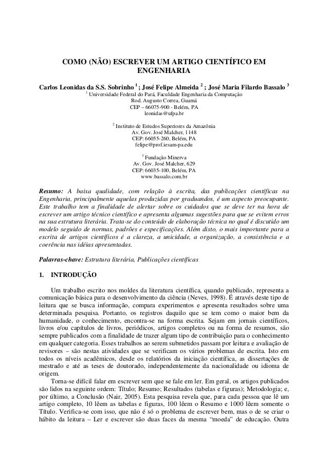 Como escrever artigos cientificos