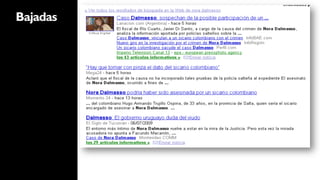 Bajadas   ―  Google  News muestra 250
             espacios, unas 20/30 palabras. Y
             se corta.
          ―  Esos primeros 160 caracteres
             son claves para el
             entendimiento y relevancia de
             una información.
 