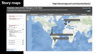 Story maps   http://storymaps.esri.com/stories/titanic/
 