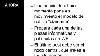 TEXTOSPárrafos cortos: los párrafos deben ser muy cortos en la pantalla.  Oraciones simples: la gramática, cuanto más simple y concisa, mejor. Sintaxis sencillaPuntos o listados: guían la lectura y animan a seguir.Negritas: facilitan la lectura, pero no hay que abusar. Itálicas: no se recomiendan
