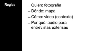 Los 4 niveles de la pirámideUnidad Base: responde a lo esencial (qué, cuándo, quién y dónde). Una idea general del contenido (enlaces de ampliación)Explicación: responde al por qué y al cómo, completando la información esencial sobre el acontecimiento (enlaces narrativos). Contextualización: más información sobre cada una de las cuestiones fundamentales, con enlaces documentales y de definición. Enlaces internos al archivo o a fuentes externas.Exploración: nivel en que los “enlaces de definición”, ahondan más determinados temas, haciendo la conexión con archivos externos.