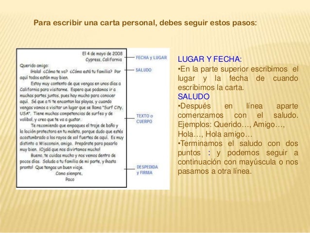 Como Escribir Una Carta Personal