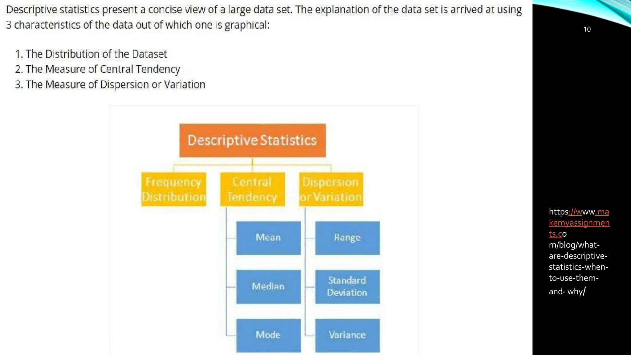 https://www.ma
kemyassignmen
ts.co
m/blog/what-
are-descriptive-
statistics-when-
to-use-them-
and- why/
BY: ROMMEL LUIS C. ISRAEL III
10
 