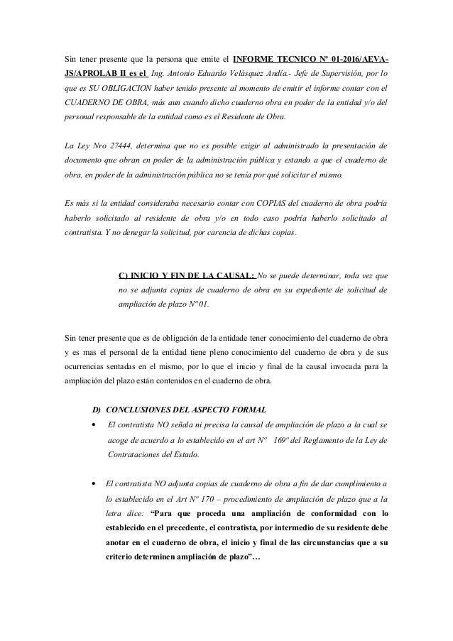 Escrito Ampliacion De Plazo Aprolab Ii
