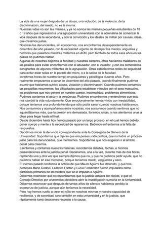 La vida de una mujer después de un abuso, una violación, de la violencia, de la
discriminación, del miedo, no es la misma....