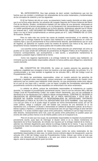 Escrito inicial de demanda de amparo indirecto en materia civil