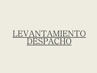 LEVANTAMIENTO
DESPACHO
 