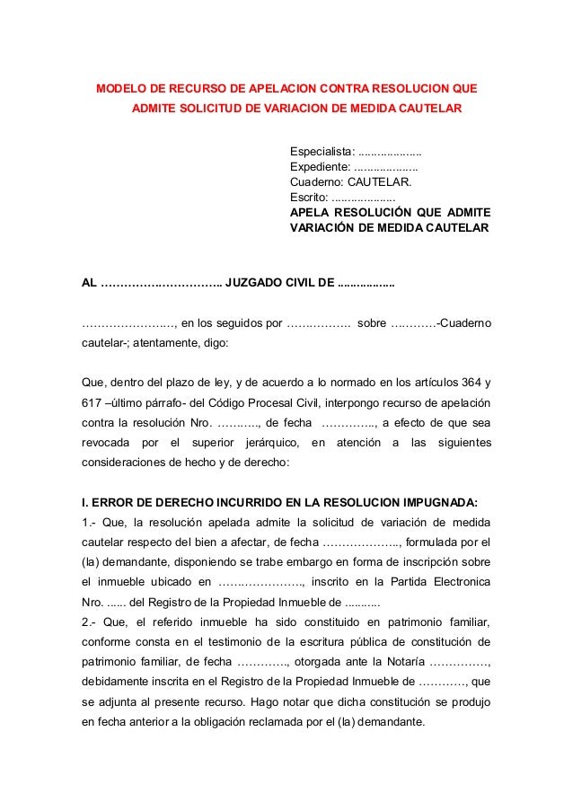 Modelo de recurso de apelacion penal en colombia