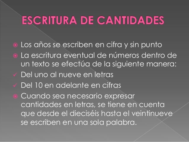 Escritura De Cantidades