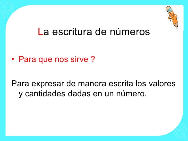 Escritura De Numeros