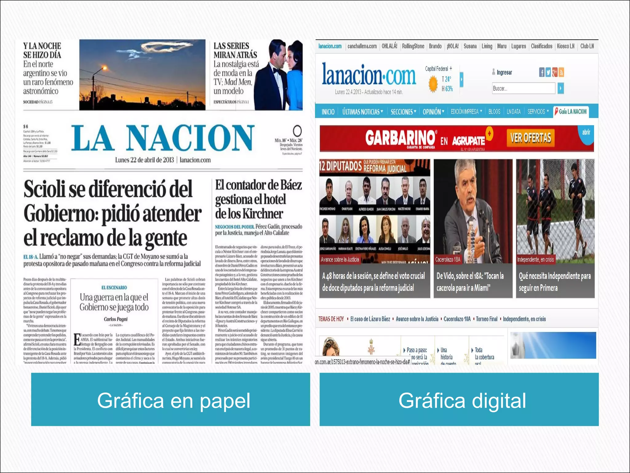 Gráfica en papel Gráfica digital
 