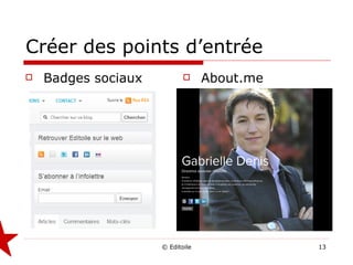 Créer des points d’entrée Badges sociaux About.me 