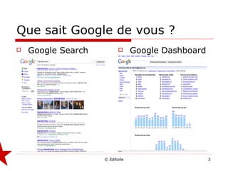 Que sait Google de vous ? Google Search Google Dashboard 