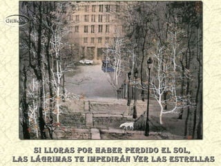 Si lloras por haber perdido el Sol,  las lágrimas te impedirán ver las Estrellas 