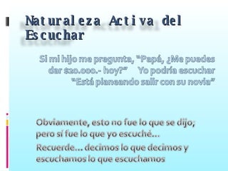 Naturaleza Activa del Escuchar