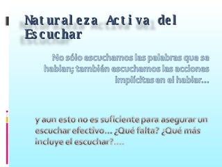 Naturaleza Activa del Escuchar