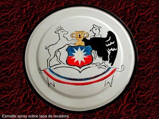 Esmalte spray sobre tapa de lavadora 