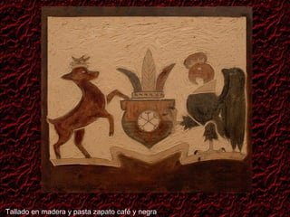 Tallado en madera y pasta zapato café y negra 