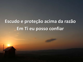 Escudo e proteção acima da razão
Em Ti eu posso confiar
 