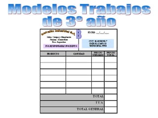 Modelos Trabajos de 3º año 