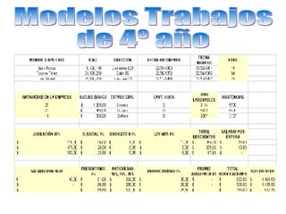 Modelos Trabajos de 4º año 