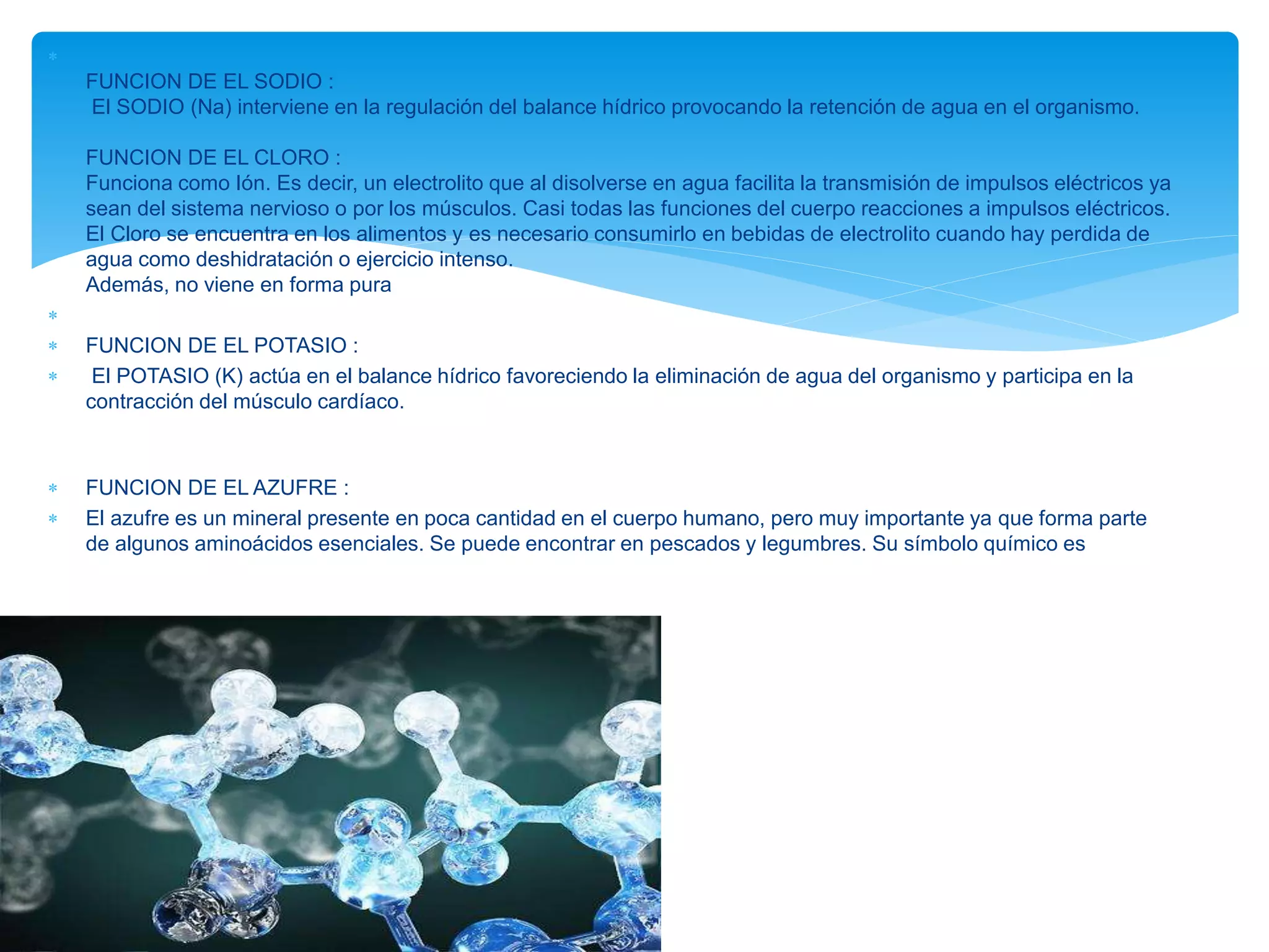elementos químicos importantes para el cuerpo humano | PPTX