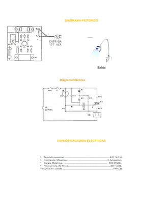 DIAGRAMA PICTÓRICO 
Salida 
ESPECIFICACIONES ELÉCTRICAS 
 