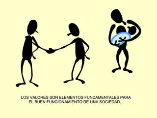 LOS VALORES SON ELEMENTOS FUNDAMENTALES PARA EL BUEN FUNCIONAMIENTO DE UNA SOCIEDAD... 