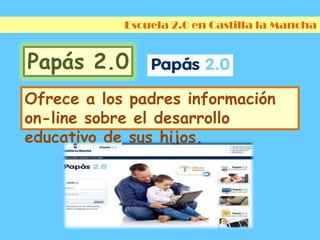 Web 2.0 y EscuelaLa educación se produce dentro y fuera del espacio físico y temporal del centro.El profesor debe comportarse como guía.