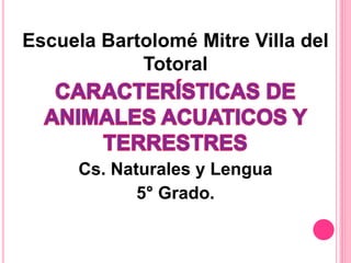 Escuela Bartolomé Mitre Villa del 
Totoral 
Cs. Naturales y Lengua 
5° Grado. 
 