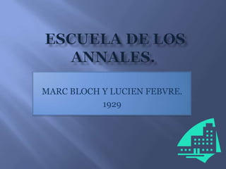 MARC BLOCH Y LUCIEN FEBVRE.
1929

 