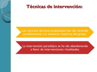 Técnicas de intervención:Técnicas de intervención:
 