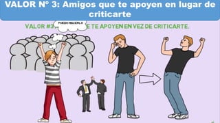 VALOR Nº 3: Amigos que te apoyen en lugar de
criticarte
 