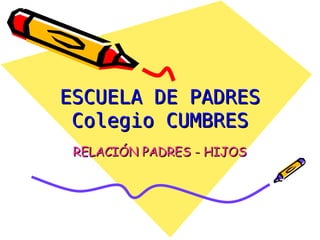 ESCUELA DE PADRES Colegio CUMBRES RELACIÓN PADRES - HIJOS 