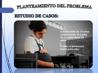 Adolescente de 14 años
embarazada, el padre
de su bebé tiene 20
años.
A sido un embarazo
fuerte para ella.
 