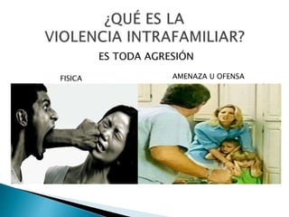 ES TODA AGRESIÓN
FISICA AMENAZA U OFENSA
 