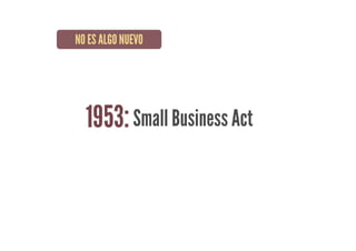 1953:Small Business Act
NO ES ALGO NUEVO