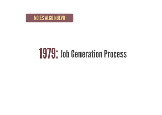 1979: Job Generation Process
NO ES ALGO NUEVO