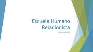 Escuela Humano 
Relacionista 
Administración 
 