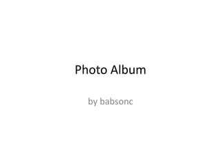 Photo Album

  by babsonc
 