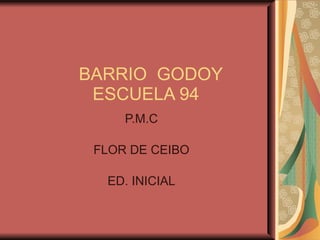 BARRIO  GODOY ESCUELA 94 P.M.C FLOR DE CEIBO ED. INICIAL 