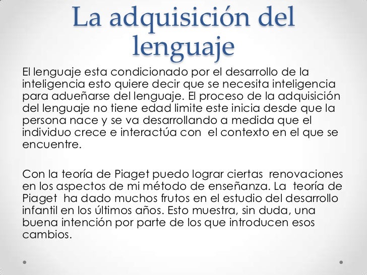Taller # 1 - la adquisicion del lenguaje Jean Piaget