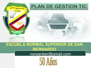 ESCUELA NORMAL SUPERIOR DE SAN BERNARDO [email_address] 50 Años 